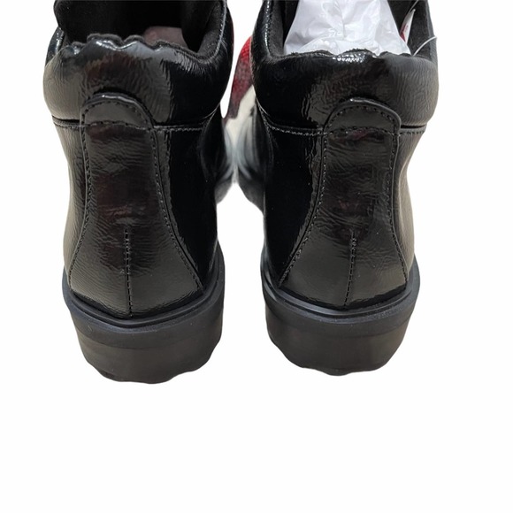 Schutz Niceia Patent Leather Hiking Boot Black 5.5 - Picture 4 of 7